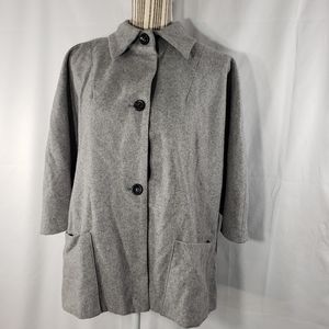 Harve Benard Frey Wool Button Down Jacket Size 12
